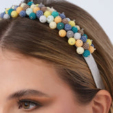Diadema Recamada Perla Multicolor Tierra Conexión